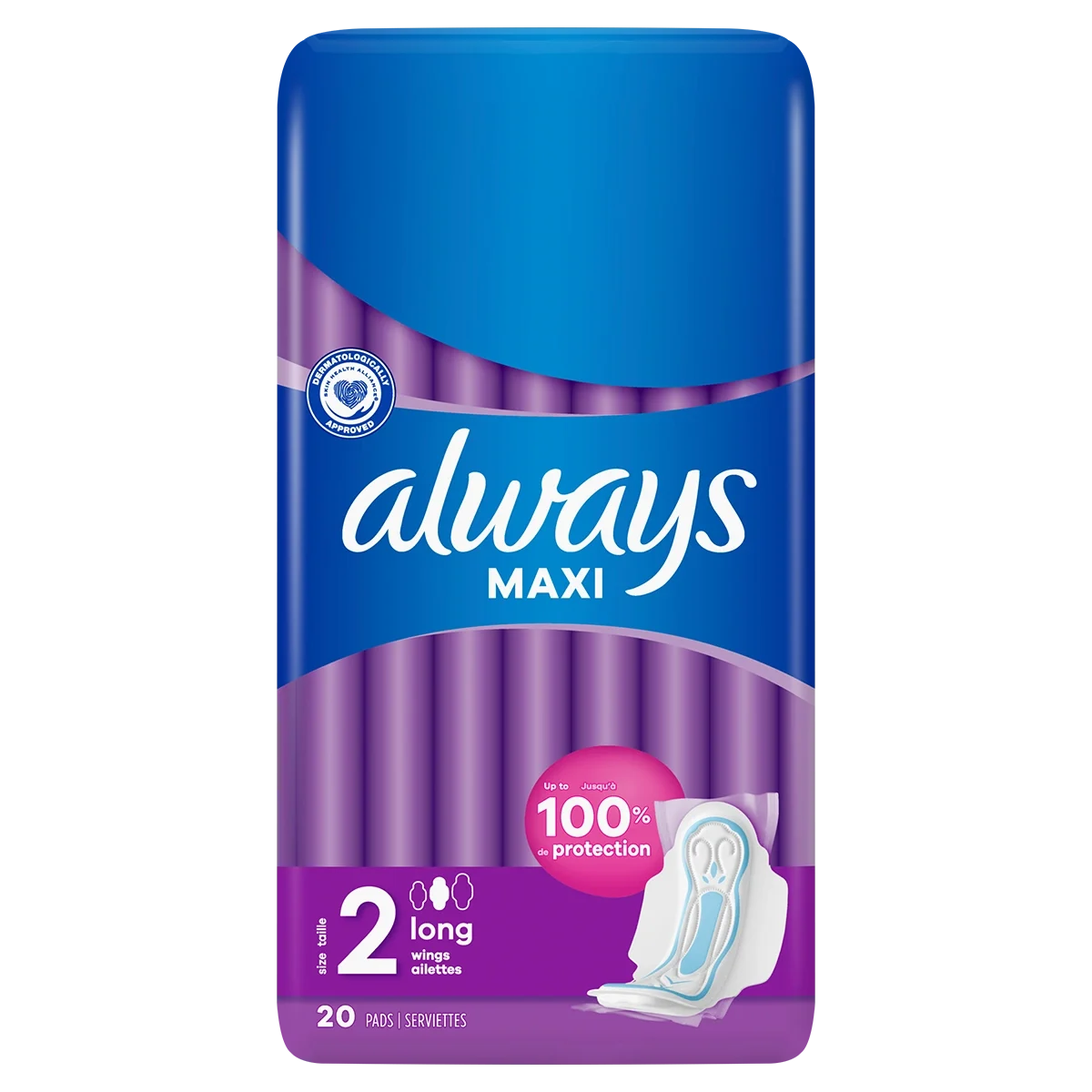 Produto-Serviettes hygiéniques avec ailettes ALWAYS Maxi Long (Taille 2)