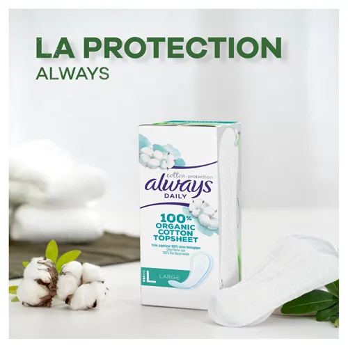 La protection ALWAYS avec des protège-slips ALWAYS Daily Cotton Protection Large