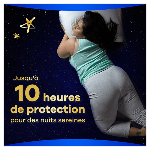 Jusqu’à 10 heures de protection avec les serviettes hygiéniques Always Ultra pour des nuits sereines