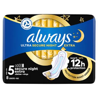 Produto-Always Ultra Serviettes Secure Night Extra (T5) Avec Ailettes