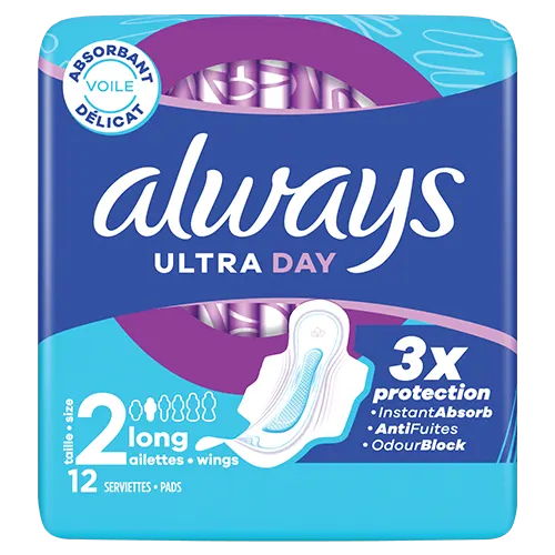 Always Ultra Long (Taille 2) serviettes menstruelles avec ailettes 12ct