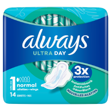 Always Ultra Normal (Taille 1) serviettes hygiéniques avec ailettes