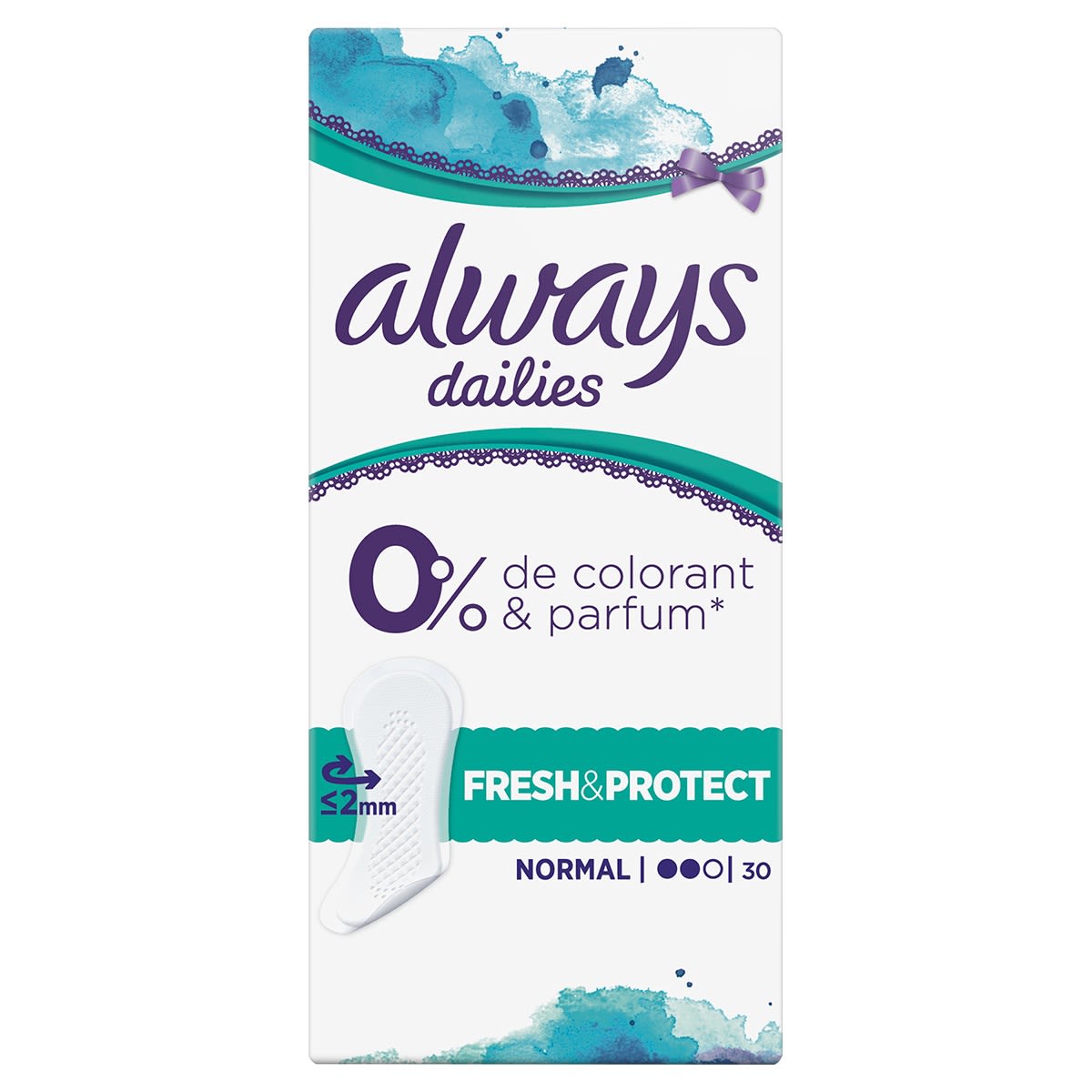 Produto-ALWAYS Dailies protège-slips Normal, 0% de colorant & parfum