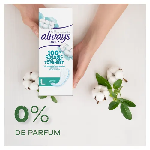 Les protège-slips ALWAYS Daily Cotton Protection sans parfum