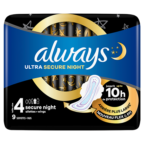 Produto-ALWAYS Ultra Secure Night (Taille 4) Serviettes avec ailettes