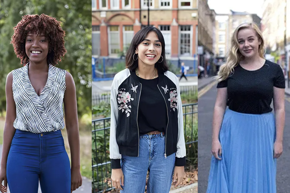 Trois jeunes femmes différentes