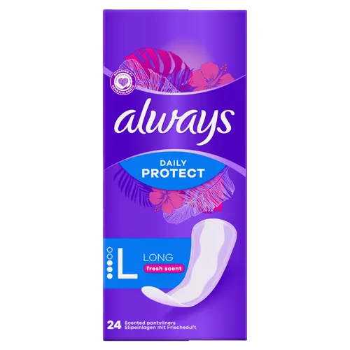 Always Daily Protect Long Fresh Scent Panty Liners 24ct