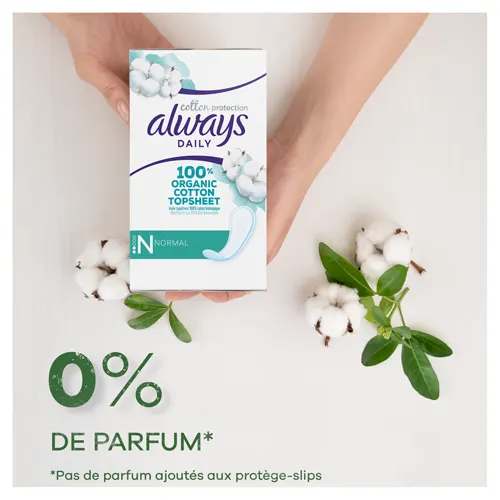Les protège-slips ALWAYS Daily Cotton Protection sans parfum