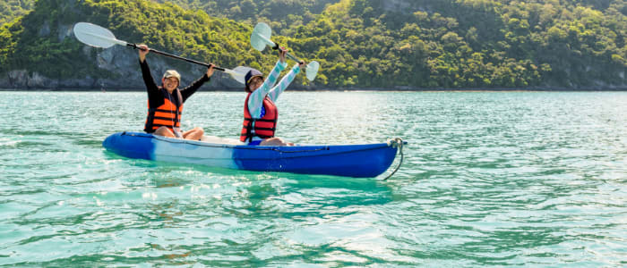 Girls doing boating