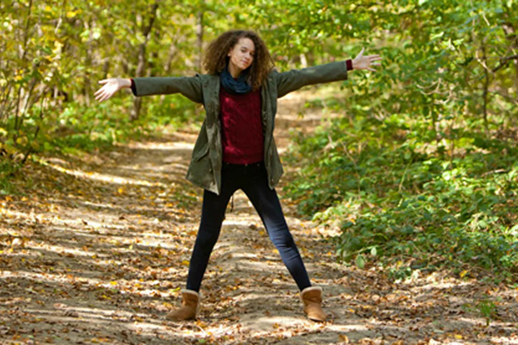 Girl spending her time happily