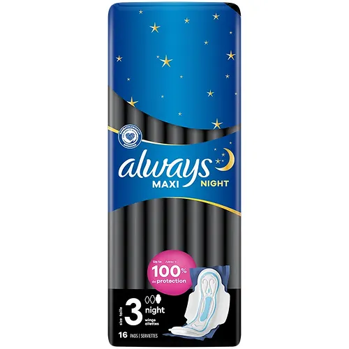 Serviettes hygiéniques avec ailettes Always Maxi Night (Taille 3)