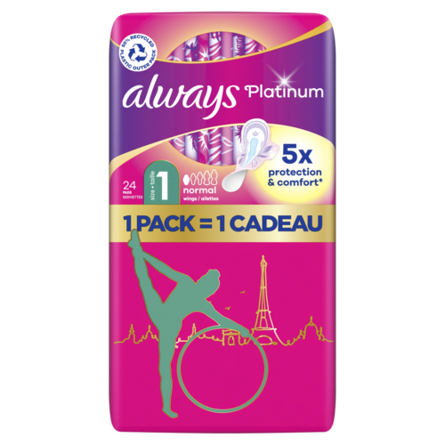 Produto-ALWAYS Platinum Normal (Taille 1) Serviettes Avec Ailettes