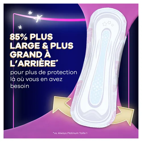 Serviette de nuit dans une culotte étant plus large et plus grand pour une protection renforcée.