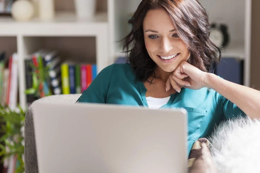 women searching in laptop