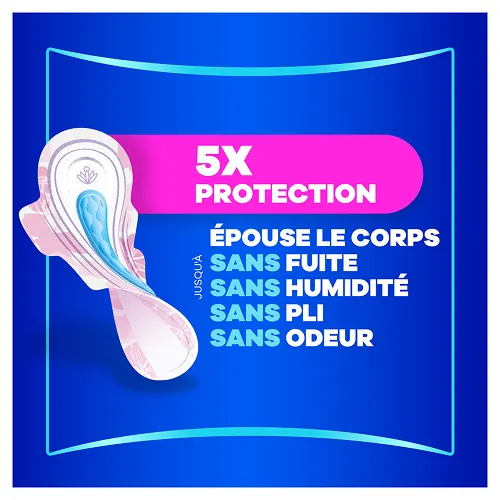 Serviette Always tenue par des mains, mettant en avant le voile supérieur protecteur ultra-doux