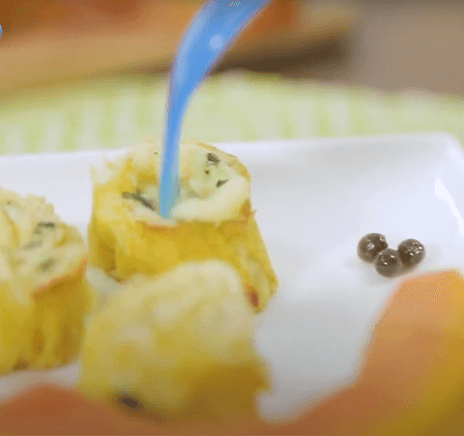Rollitos de queso y espinaca interna