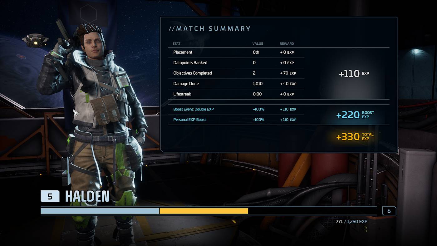 Scavengers EXP Boost Match Summary