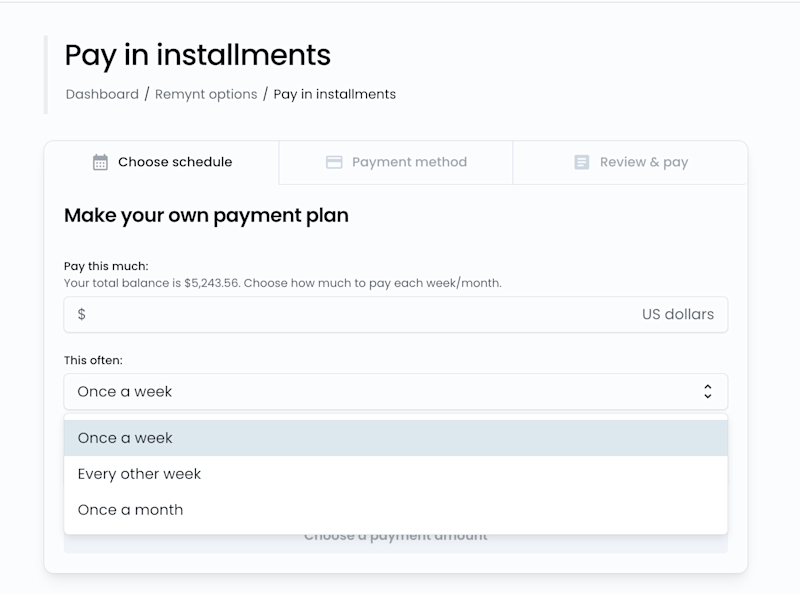 pay in installments