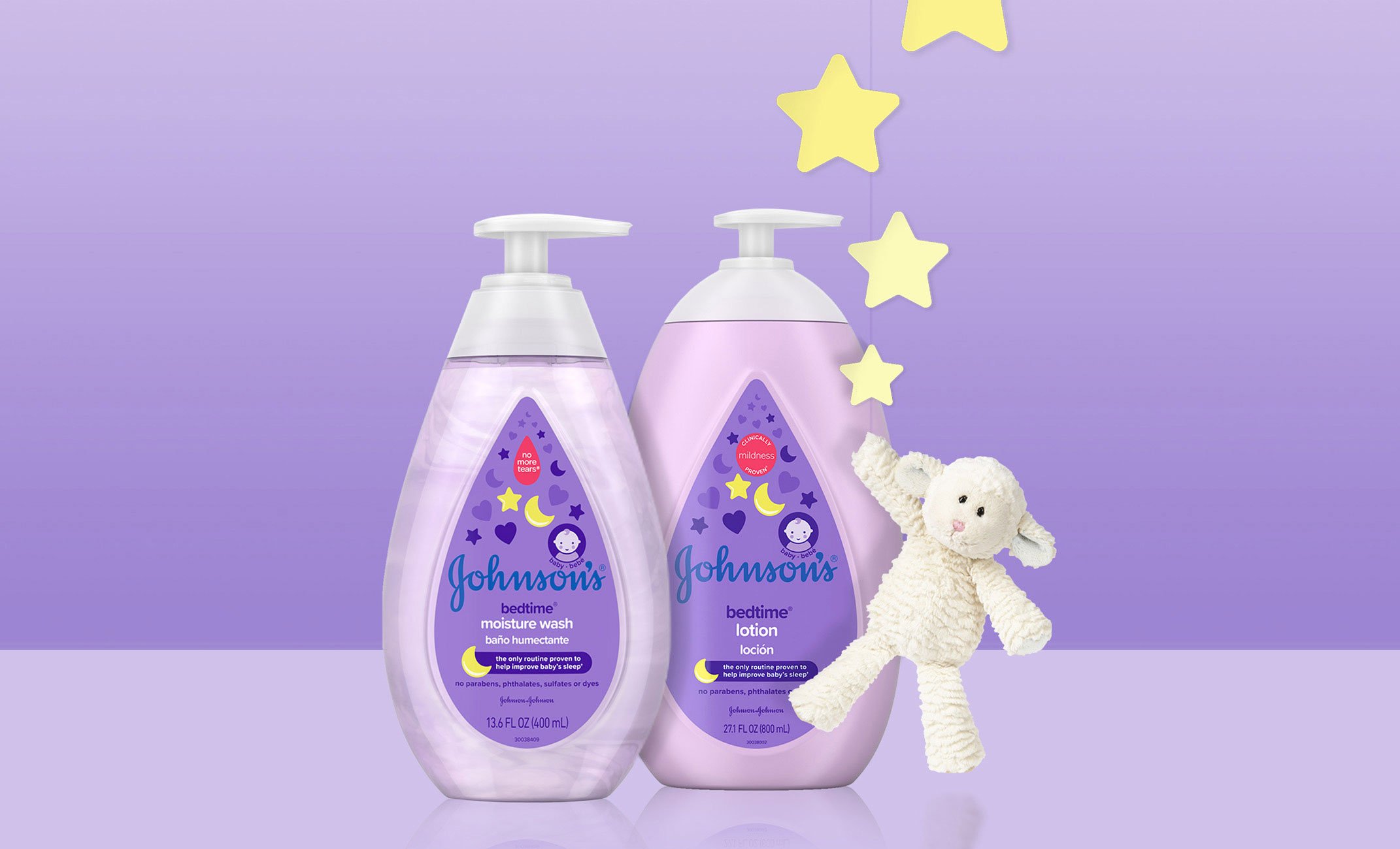 Johnson’s® Bedtime® baby lotion and moisture wash