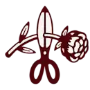 Tough Luck scissor motif in brown