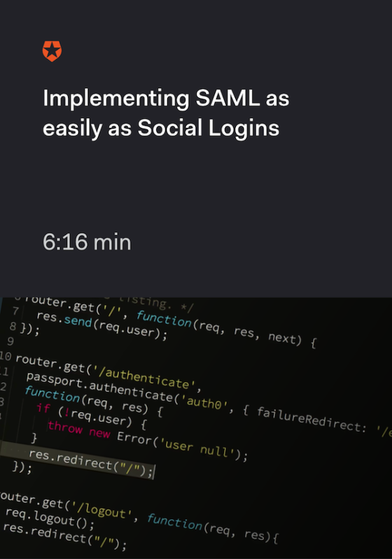 Implementing SAML as easily as Social Logins