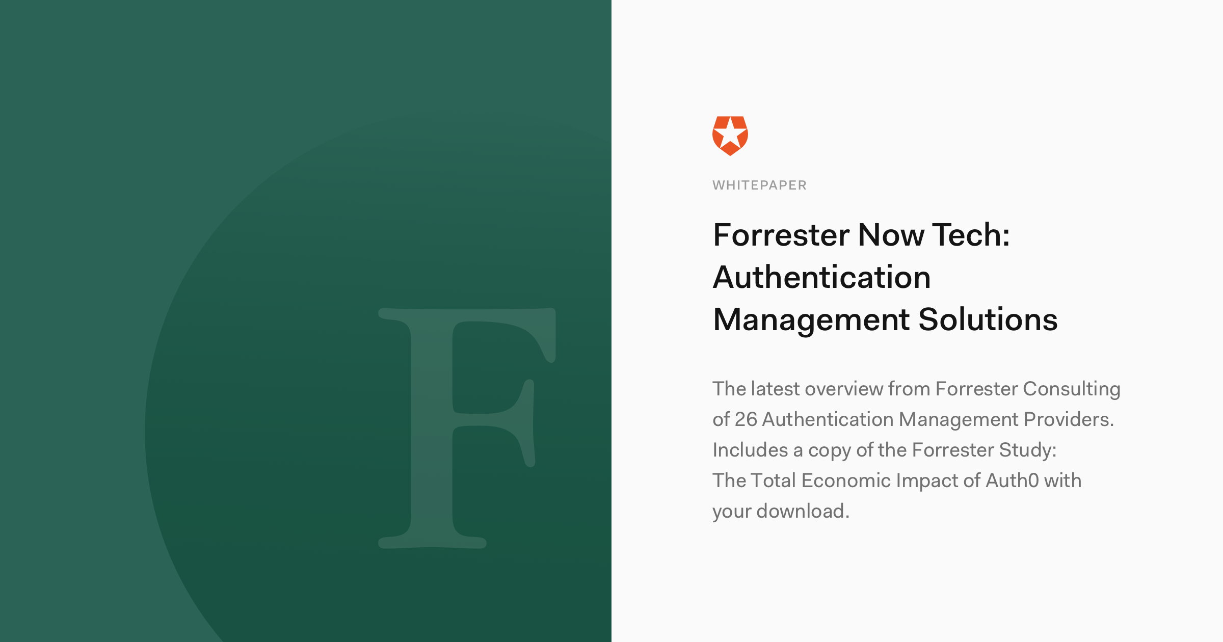 Auth0 | Forrester Now Tech: Authentication Management Solutions