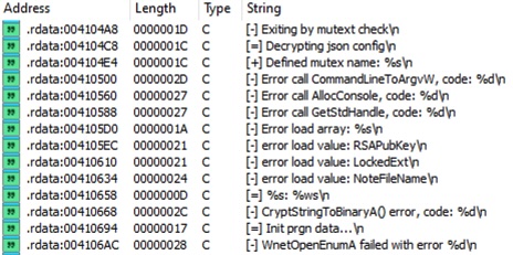 Fog debug strings