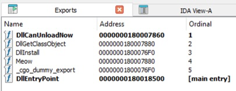 cmd blog images/figure 6 meow dll exports