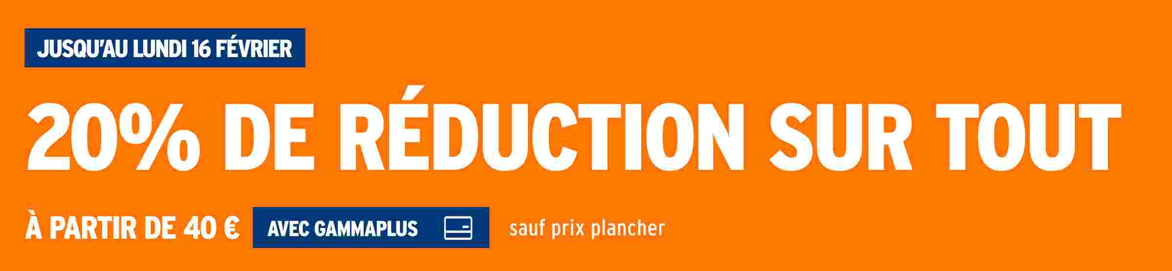 20% de réduction sur tout 