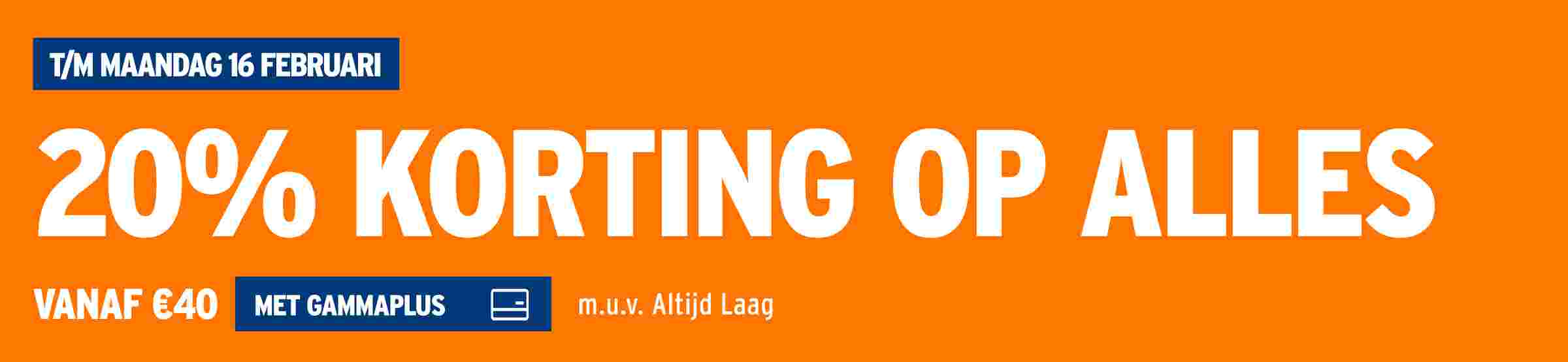 20% korting op alles