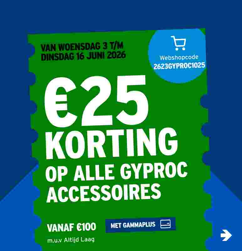 25% korting op alle Gyproc accessoires