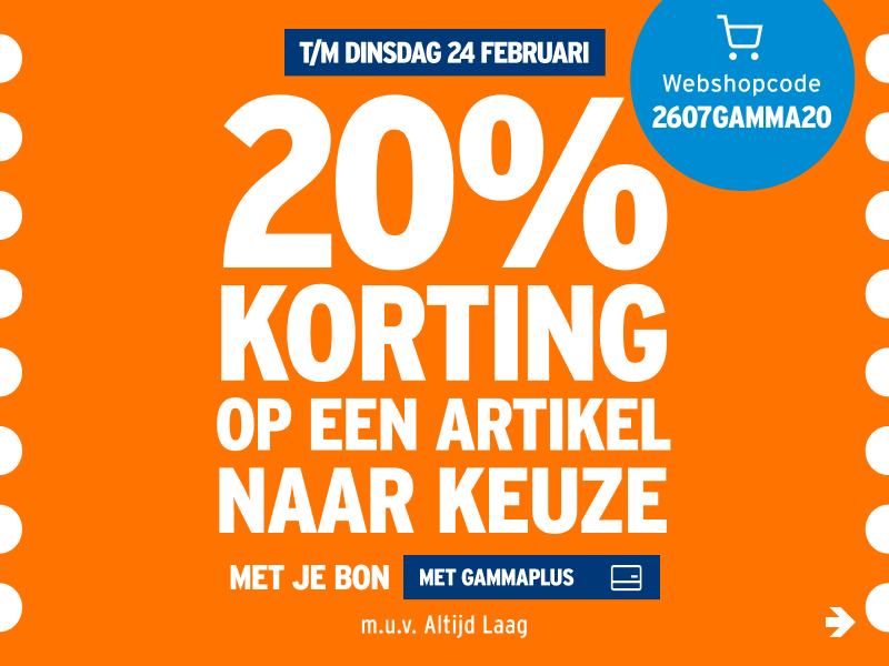 20% korting op een artikel naar keuze