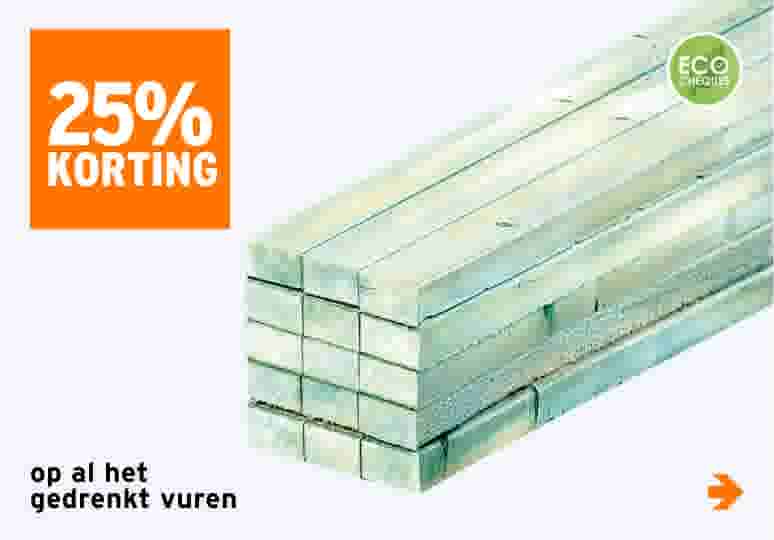 25% korting op al het gedrenkt vuren