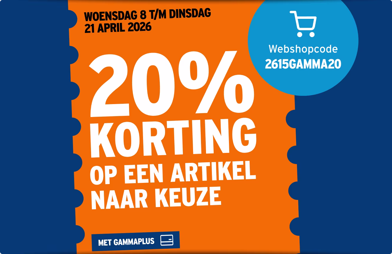 20% korting op een artikel naar keuze