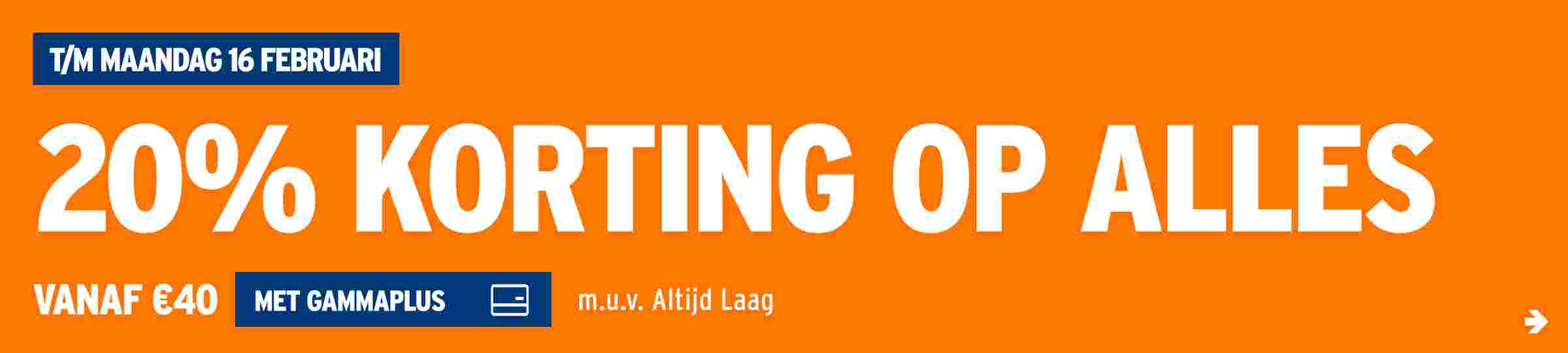 20% korting op alles