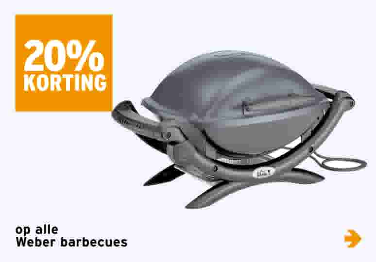 20% korting op alle Weber barbecues