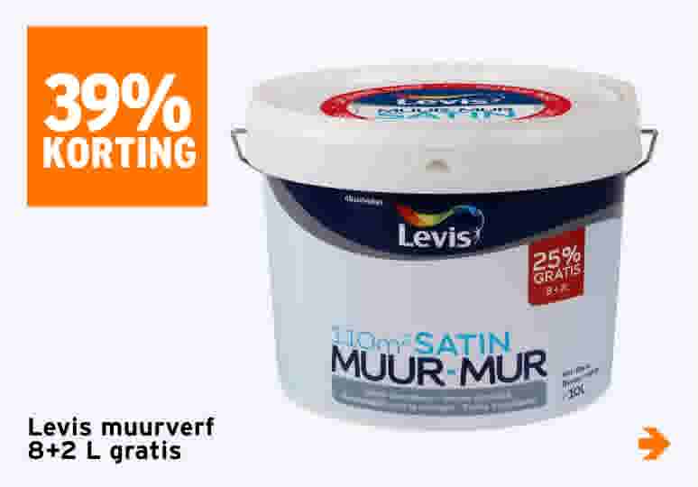 39% korting Levis muurverf  8+2 L gratis