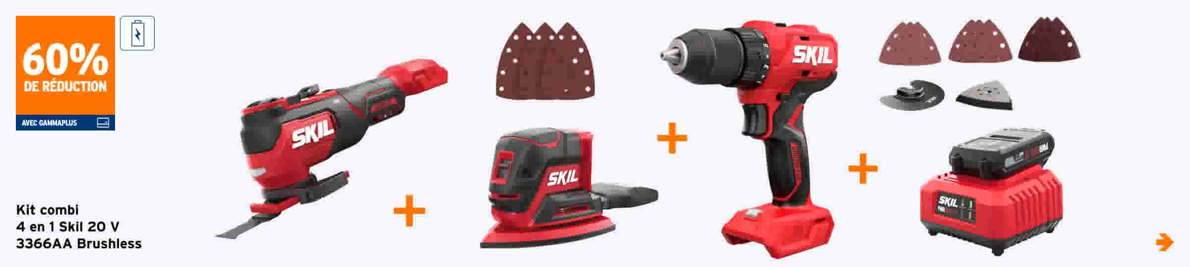 Kit combi 4 en 1 Skil 20 V 3366AA Brushless