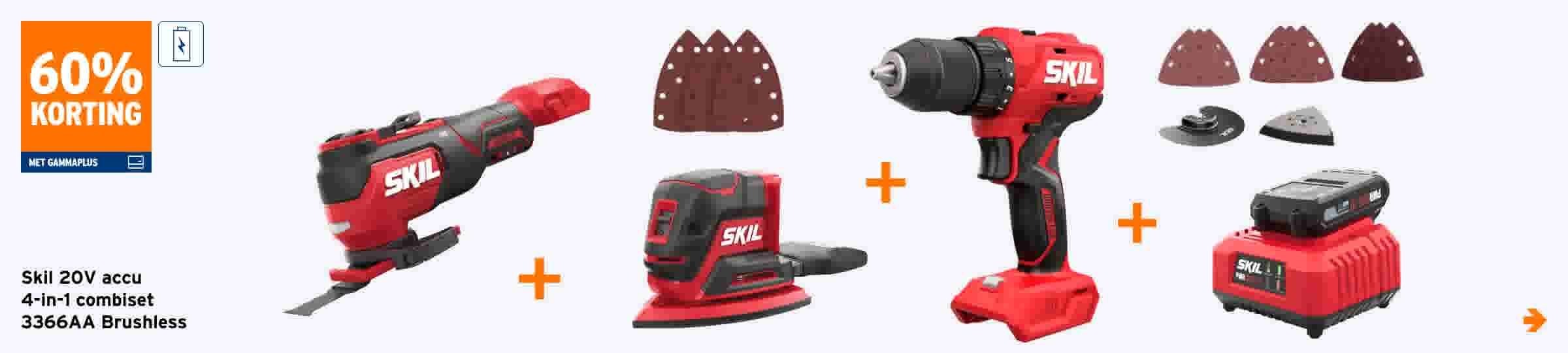 Skil 20V accu 4-in-1 combiset 3366AA Brushless