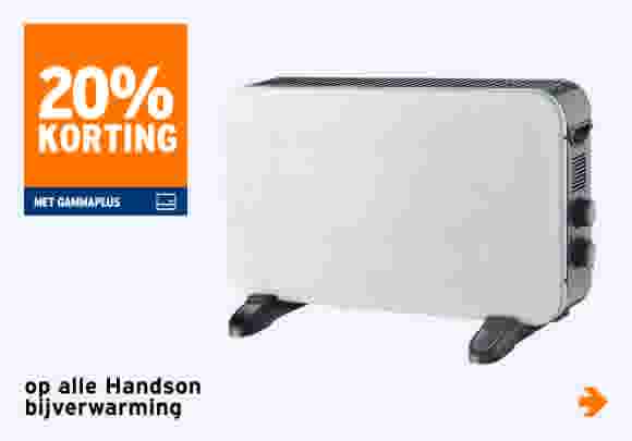 20% korting op alle Handson bijverwarming