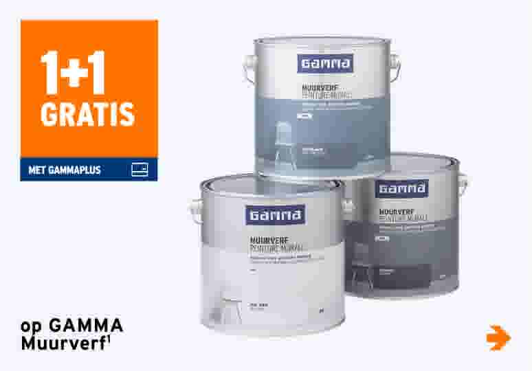 1+1 gratis op GAMMA Muurverf