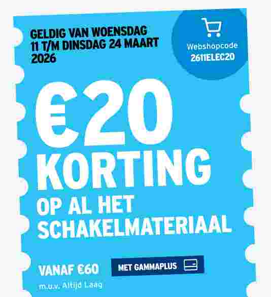 €20 korting op al het schakelmateriaal