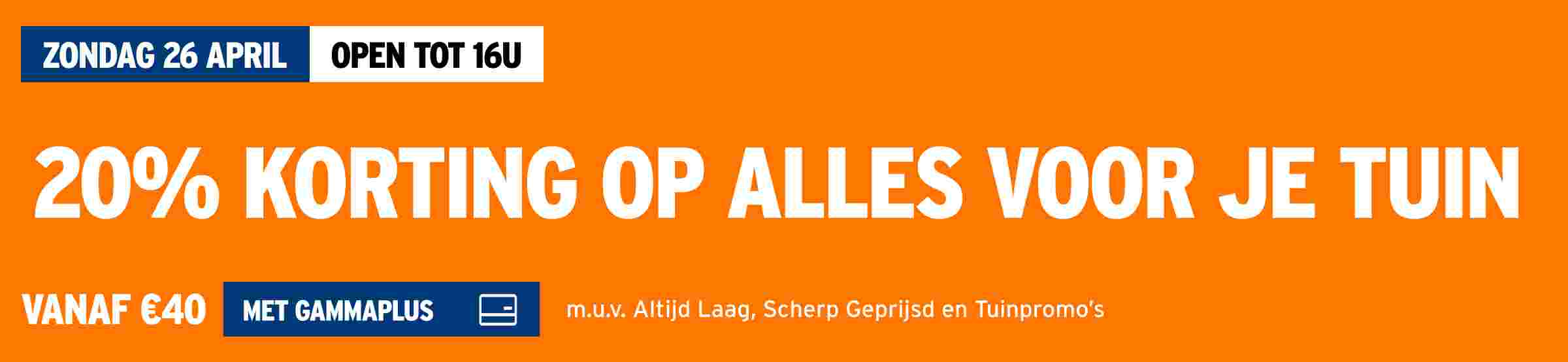 20% korting op alles voor je tuin