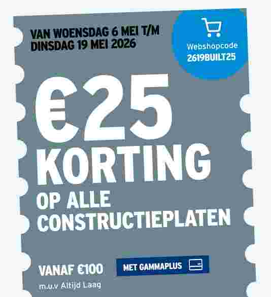 €25 korting op alle constructieplaten