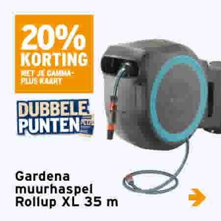 20% korting Gardena muurhaspel Rollup XL 35 m