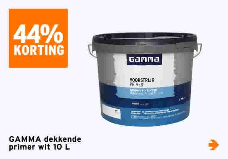 44% korting op GAMMA dekkende primer wit 10 L