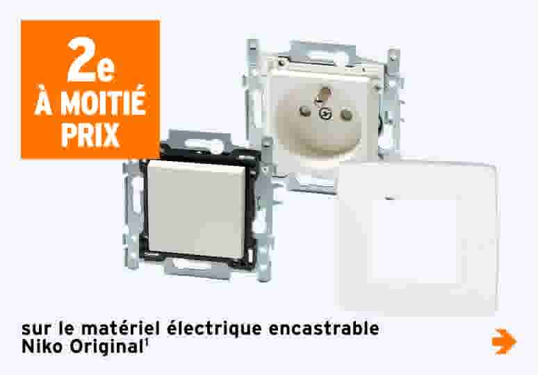 2e à moité prix sur le matériel électrique encastrable Niko Original