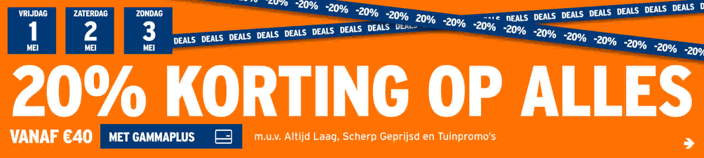20% korting op alles