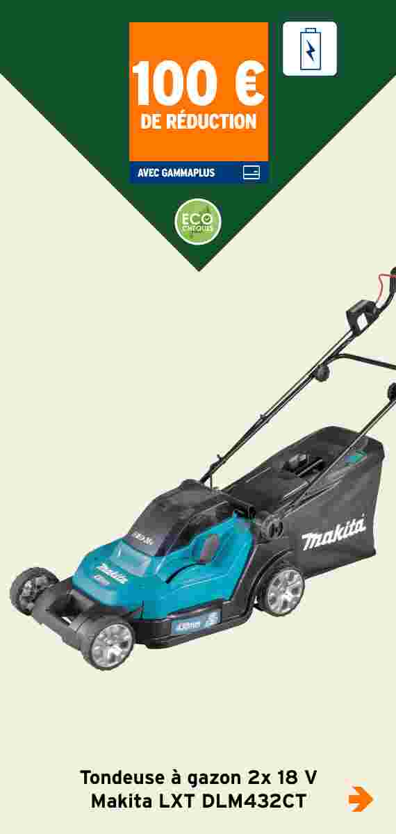 100 € de réduction Tondeuse à gazon 2x 18 V Makita LXT DLM432CT