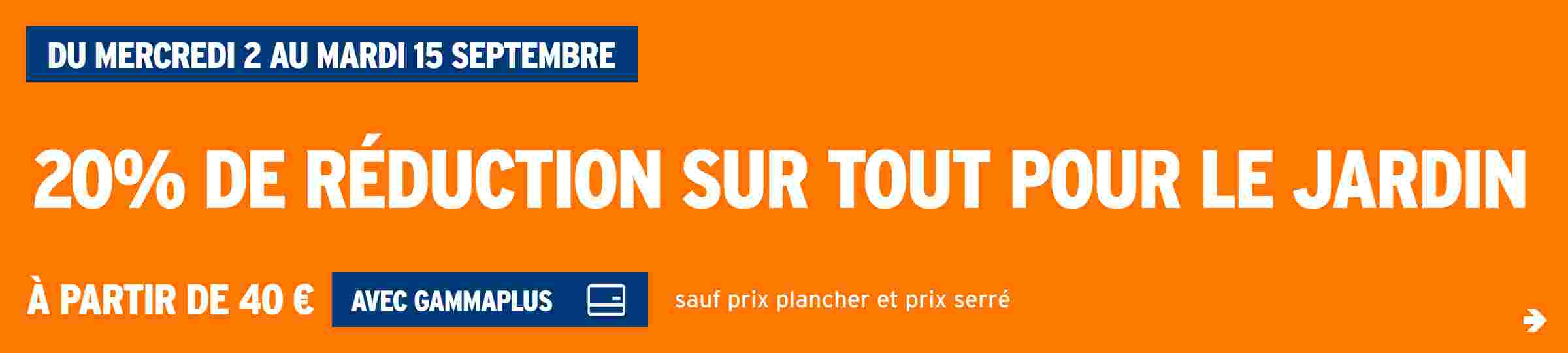 20% de réduction sur tout pour le jardin